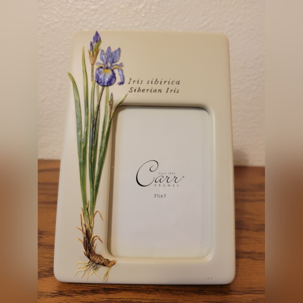 Burnes Of Boston, Carr Frames, Ceramic Picture Frame With Iris Design